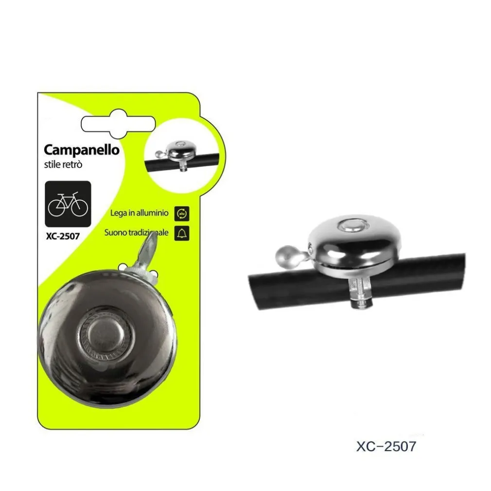 CAMPANELLO STILE VINTAGE RETRO' IN METALLO ATTACCO UNIVERSALE BICICLETTA XC-2507