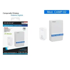 CAMPANELLO WIRELESS A BATTERIE WIFI RAGGIO 80M A LED SENZA FILI MAXTECH CAMP-02