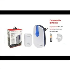 CAMPANELLO WIRELESS CON SPINA WIFI RAGGIO 80M A LED SENZA FILI MAXTECH CAMP-01