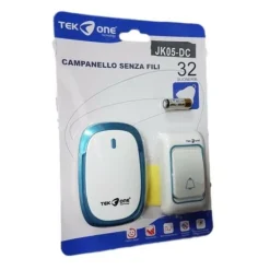 CAMPANELLO WIRELESS SENZA FILI 32 MELODIE TEKONE JK05-DC CASA ESTERNO PORTA