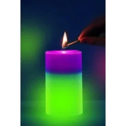 CANDELA DI CERA MAGICA SI ILLUMINA QUANDO ACCESA CON FIAMMA REALE LUCE CONTINUA 6 COLORI