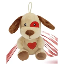 CANE CAGNOLINO PELUCHE 16CM CUORE STAMPATO LACCIO SAN VALENTINO COL. ASS. 95066