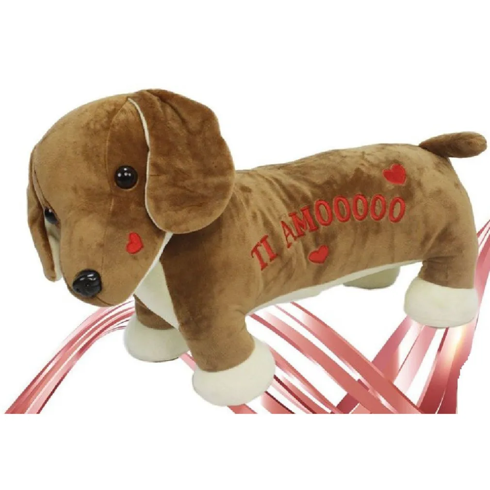 CANE IN PELUCHE 45CM CON SCRITTA E CUORICINI SAN VALENTINO COLORI ASSORTITI 95080