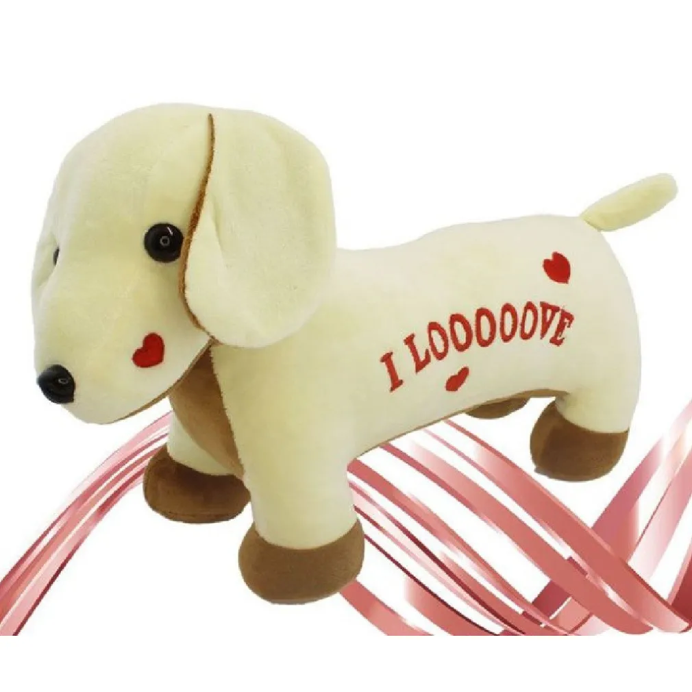 CANE IN PELUCHE CON SCRITTA E CUORICINI 31CM SAN VALENTINO COLORI ASSORTITI 95073