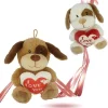 CANE PELUCHE CON CUORE SCRITTA "I LOVE YOU" 22CM CON LACCIO SAN VALENTINO 93697