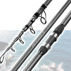 CANNA DA PESCA TELESCOPICA ULTRA LEGGERA IN FIBRA 2,7 MT MARE SPINNING LAGO
