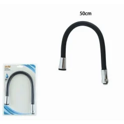 CANNA RICAMBIO MISCELATORE RUBINETTO LAVELLO CUCINA FLESSIBILE NERO 50 CM 87503