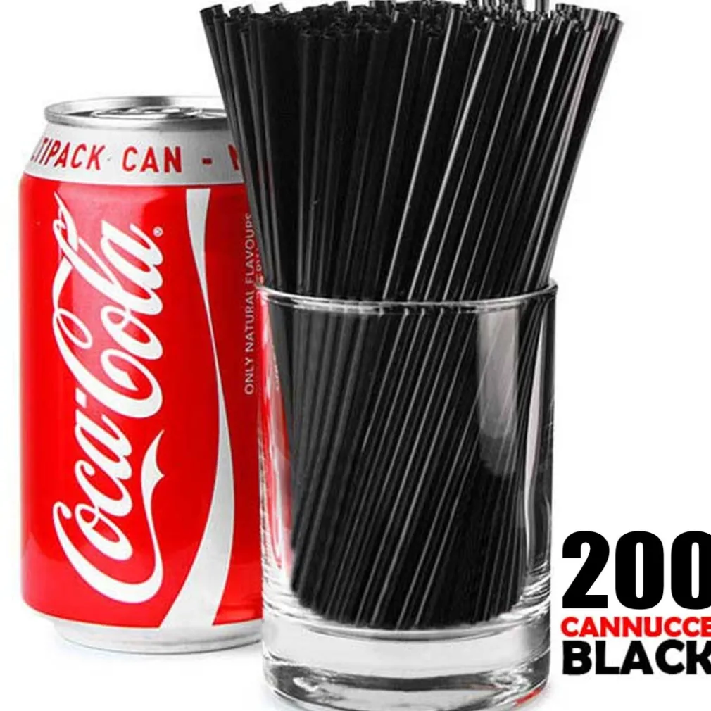 CANNUCCE BAR NERE 200 PEZZI IN DISPLAY BOX LUNGHEZZA 15CM COLORE NERO BLACK