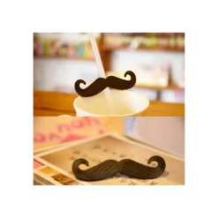 CANNUCCE BAR PARTY FESTE 24 PEZZI LUNGHEZZA 20 CM TRASPARENTE CON BAFFO BAFFI