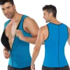 CANOTTA SNELLENTE UOMO CON ZIP SHAPERS DIMAGRANTE RIDUCI PESO NEOTEX AZZURRA