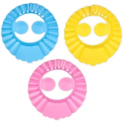 CAPPELLO DOCCIA PER BAMBINI 3 PZ CUFFIA DA BAGNO PER TESTA BAMBINO REGOLABILE VISIERA