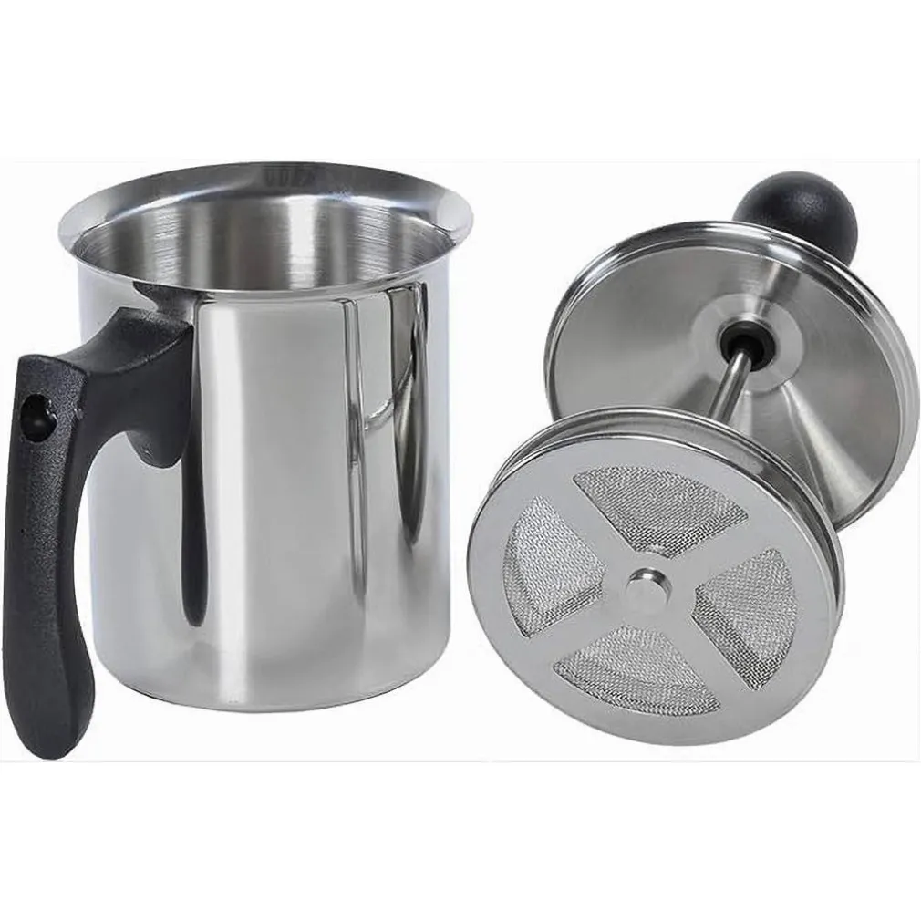 CAPPUCCINIERA CON DOPPIO FILTRO 3 TAZZE DA 40 CL IN ACCIAIO UTENSILE COLAZIONE