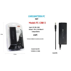 CARICABATTERIA ALIMENTATORE PC NOTEBOOK 19V 90W BATTERIA RICAMBIO MAXTECH PC-CA013