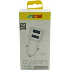 CARICABATTERIA CARICATORE DOPPIO AUTO Q-A36 CORRENTE TOTALE 2,4A CON 2 PORTE USB