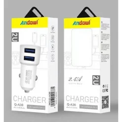 CARICABATTERIA CARICATORE DOPPIO AUTO Q-A36 CORRENTE TOTALE 2,4A CON 2 PORTE USB