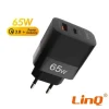 CARICABATTERIA RAPIDO DOPPIO 65W USB QUICK CHARGE 3.0 + TYPE-C POWER DELIVERY AC6563