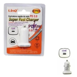 CARICABATTERIE ADATTATORE RAPIDO DA AUTO PD TYPE-C 3.0 SUPER FAST 18 W C-TP918