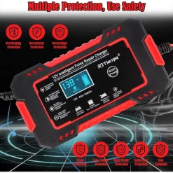 CARICABATTERIE AUTO 6A 12V MANTENITORE BATTERIA COMPENSAZIONE TEMPERATURA MOTO TOSAERBA BARCA