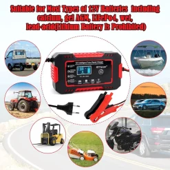 CARICABATTERIE AUTO 6A 12V MANTENITORE BATTERIA COMPENSAZIONE TEMPERATURA MOTO TOSAERBA BARCA