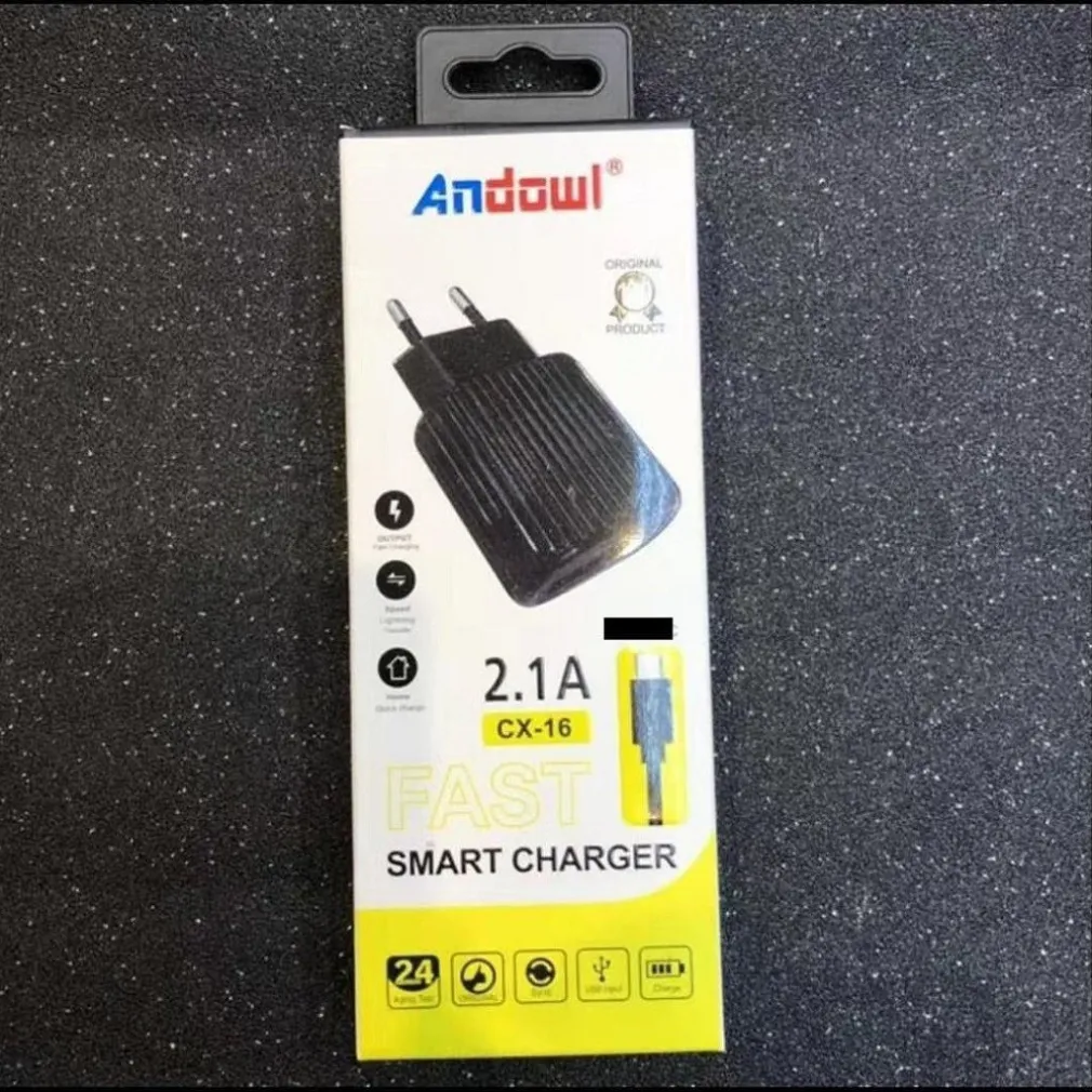 CARICABATTERIE CARICATORE VELOCE INTELLIGENTE CON 2 PORTE USB CAVO TYPE-C CX-16