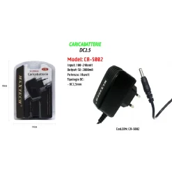CARICABATTERIE COMPATTO FAST CHARGER DC 2.5 MM 5VOLT-2000MA 10WATT MAXTECH CA-S002