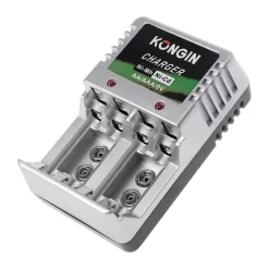 CARICABATTERIE PER BATTERIE PILE RICARICABILI CARICA BATTERIA AA AAA 9V NI-MH CD