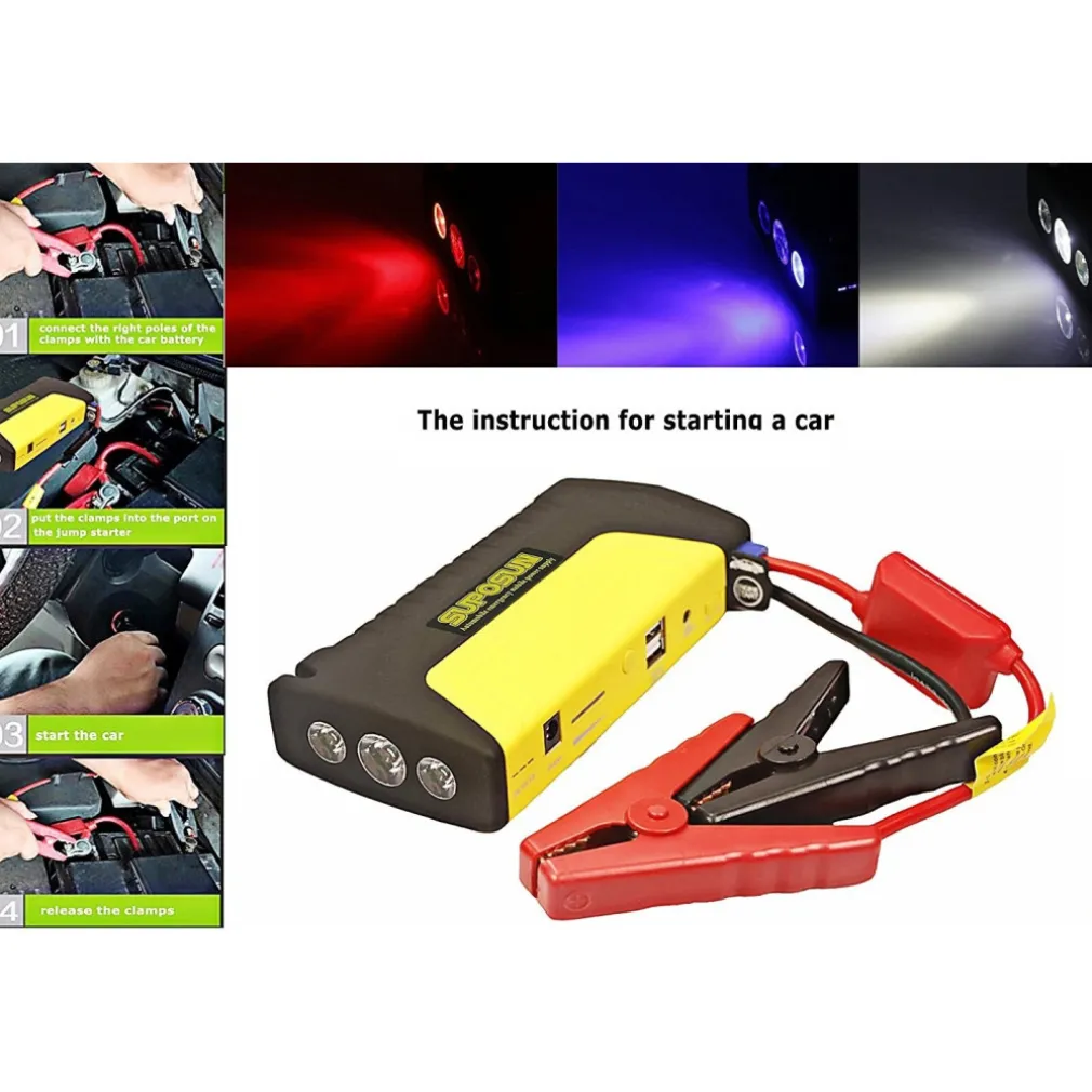 CARICABATTERIE PORTATILE JUMP STARTER 20000 MAH POWER BANK AVVIATORE EMERGENZA