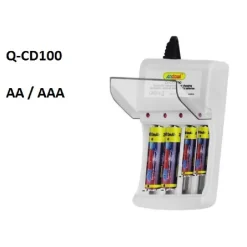 CARICABATTERIE UNIVERSALE Q-CD100 PER BATTERIE RICARICABILI AA/AAA INDICATORE LED