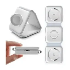 CARICABATTERIE WIRELESS MAGNETICO 15W 3IN1 QI SMARTPHONE AIRPODS SMARTWATCH C3546