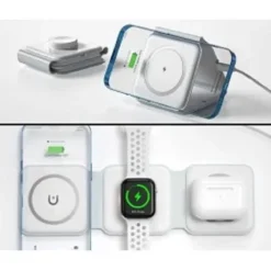 CARICABATTERIE WIRELESS MAGNETICO 15W 3IN1 QI SMARTPHONE AIRPODS SMARTWATCH C3546