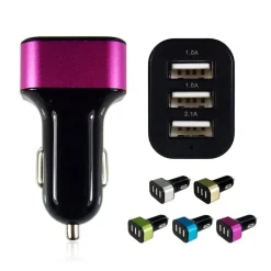 CARICATORE DA AUTO ACCENDISIGARI CON 3 USB CAR CHARGER 4.1 A PER SMARTPHONE