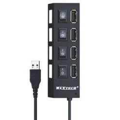 CARICATORE MULTIPRESA HUB 4 PORTE USB 2.0 SINGOLA WINDOWS MACOS MAXTECH HUB-04
