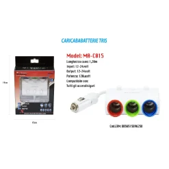 CARICATORE USB DA AUTO PER ACCENDISIGARI UNIVERSALE 120W ACCESSORI 3X1 MAXTECH MA-C015
