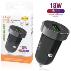CARICATORE USB 18W RAPIDO PER AUTO CQC18W CARICABATTERIE UNIVERSALE ACCENDISIGARI