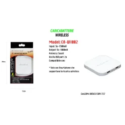 CARICATORE WIFI RICARICA WIRELESS SMARTPHONE PORTATILE 5V-1500MA MAXTECH CA-WI002