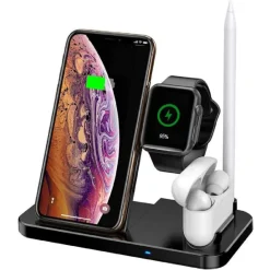 CARICATORE WIRELESS CARICABATTERIE SUPPORTO DI RICARICA DOCKING 4 IN 1 Q-CD60