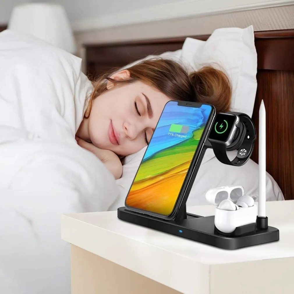 CARICATORE WIRELESS CARICABATTERIE SUPPORTO DI RICARICA DOCKING 4 IN 1 Q-CD60