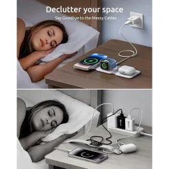 CARICATORE WIRELESS 3IN1 UNIVERSALE CARICABATTERIE MAGNETICO PIEGHEVOLE DA 15 W