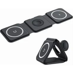 CARICATORE WIRELESS 3IN1 UNIVERSALE CARICABATTERIE MAGNETICO PIEGHEVOLE DA 15 W