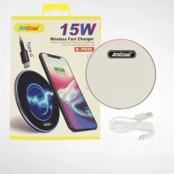 CARICATORE WIRELESS PAD DI RICARICA RAPIDA 15W ACCESSORIO PER SMARTPHONE Q-PD20
