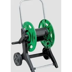 CARRELLO AVVOLGI TUBO IRRIGAZIONE GIARDINO CON DUE RUOTE ATTACCO RAPIDO STANDARD