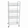 CARRELLO IN METALLO DA BAGNO PORTAOGGETTI 4 RIPIANI PORTA OGGETTI CON RUOTE 52532