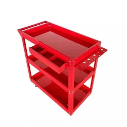 CARRELLO PER ATTREZZI DA OFFICINA PORTAUTENSILI 3 RIPIANI CON 4 RUOTE 89824