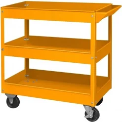 CARRELLO PORTA ATTREZZI DA OFFICINA PORTAUTENSILI 3 RIPIANI CON 4 RUOTE ACCIAIO