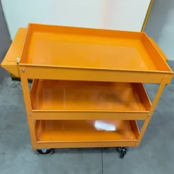 CARRELLO PORTA ATTREZZI DA OFFICINA PORTAUTENSILI 3 RIPIANI CON 4 RUOTE ACCIAIO