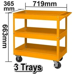 CARRELLO PORTA ATTREZZI DA OFFICINA PORTAUTENSILI 3 RIPIANI CON 4 RUOTE ACCIAIO
