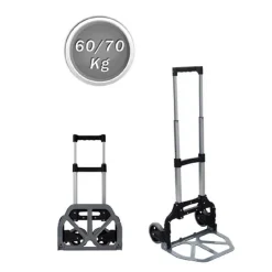 CARRELLO PORTAPACCHI ALLUMINIO PIEGHEVOLE RICHIUDIBILE PORTATA MAX 70 KG 2 RUOTE