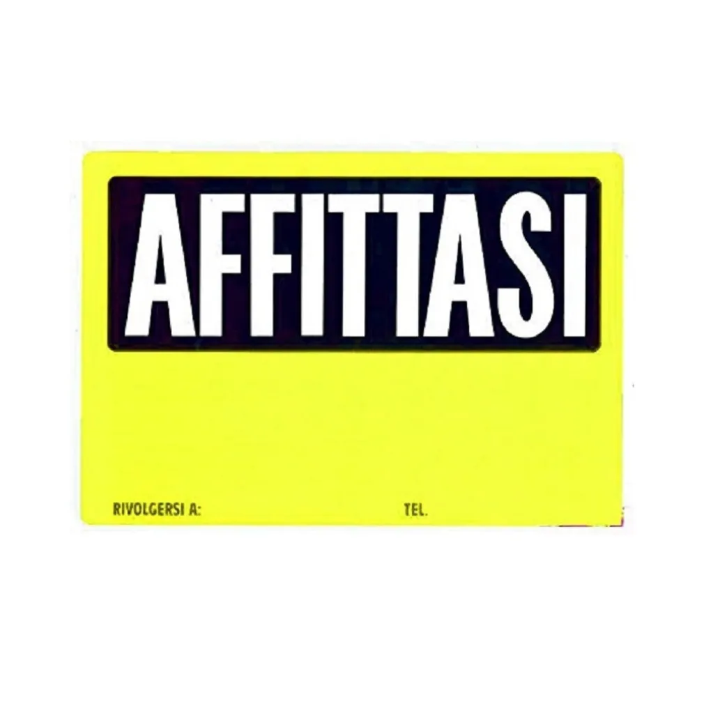 CARTELLO AFFITTASI PLASTIFICATO CON SCRITTA 30 X 20 CM SEGNALETICO