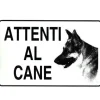 CARTELLO ATTENTI AL CANE 20X30 CM PVC RIGIDO ADESIVO SEGNALETICA SICUREZZA