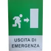 CARTELLO USCITA DI EMERGENZA FRECCIA A DESTRA SEGNALETICA DIREZIONALE SICUREZZA